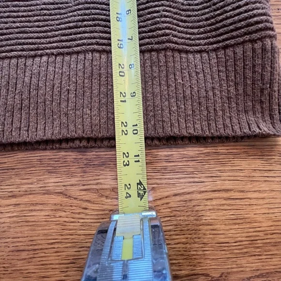 ⭐️ Madewell Greensboro Button-back Ribbed Sweater Heather Cinnamon Brown LARGE - Picture 12 of 13